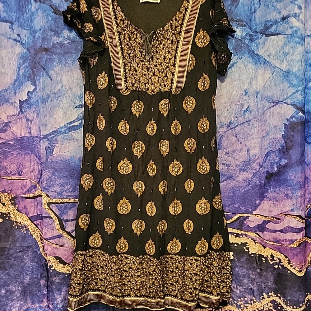 Elegant Black and Gold Women's Dress